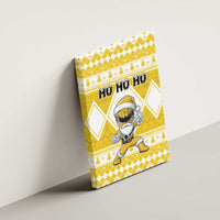 Power Yellow Ranger Santa Claus Canvas Wall Art Funny Christmas - Wonder Print Shop