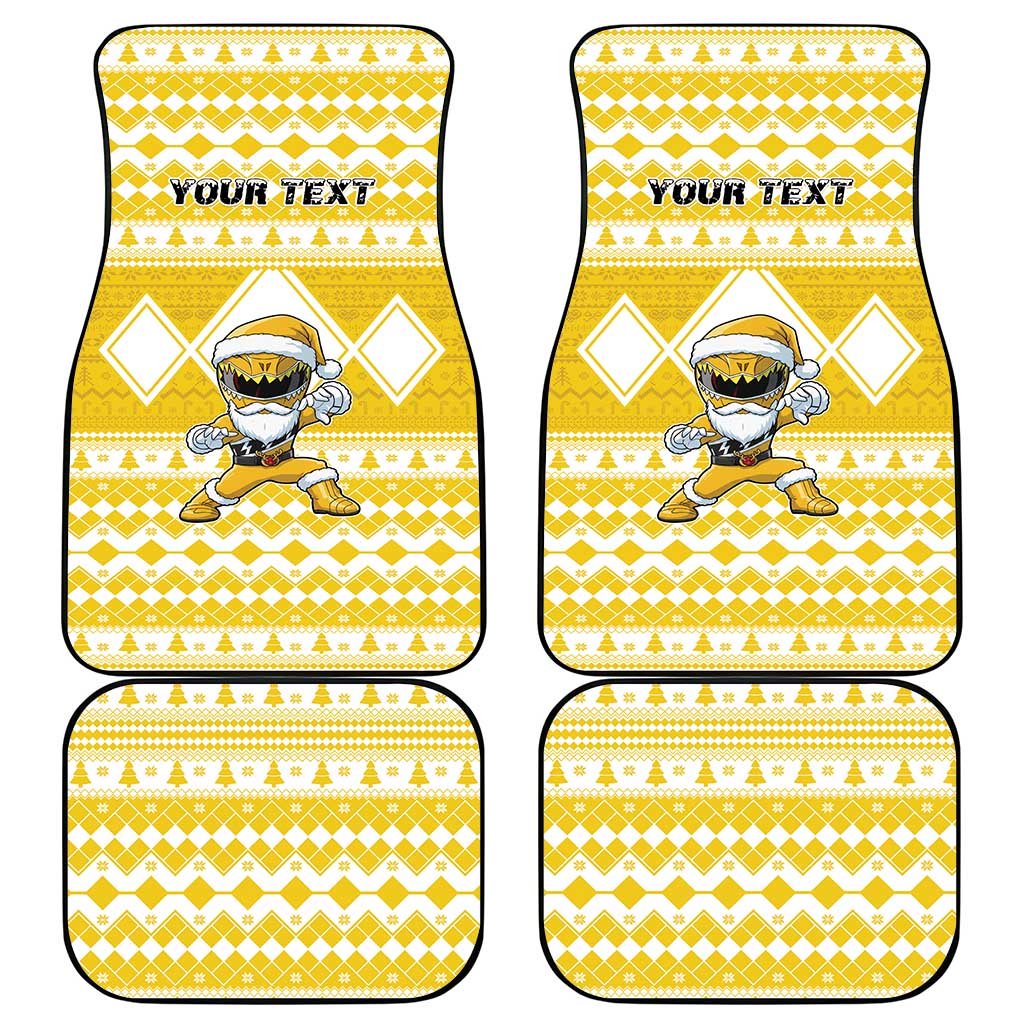 Personalized Power Yellow Ranger Santa Claus Car Mats Funny Christmas - Wonder Print Shop