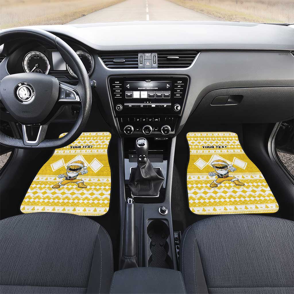 Personalized Power Yellow Ranger Santa Claus Car Mats Funny Christmas - Wonder Print Shop
