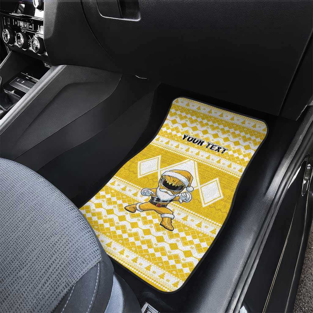 Personalized Power Yellow Ranger Santa Claus Car Mats Funny Christmas - Wonder Print Shop