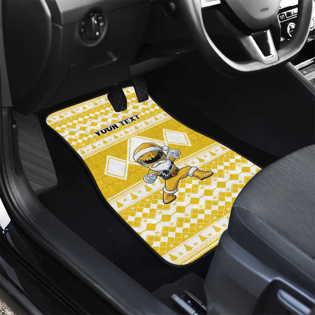 Personalized Power Yellow Ranger Santa Claus Car Mats Funny Christmas - Wonder Print Shop