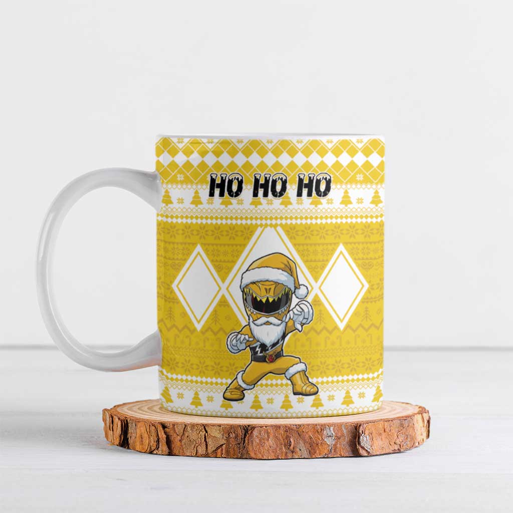 Personalized Power Yellow Ranger Santa Claus Ceramic Mug Funny Christmas - Wonder Print Shop