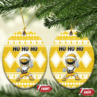 Power Yellow Ranger Santa Claus Ceramic Ornament Funny Christmas - Wonder Print Shop