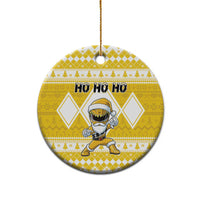 Power Yellow Ranger Santa Claus Ceramic Ornament Funny Christmas - Wonder Print Shop