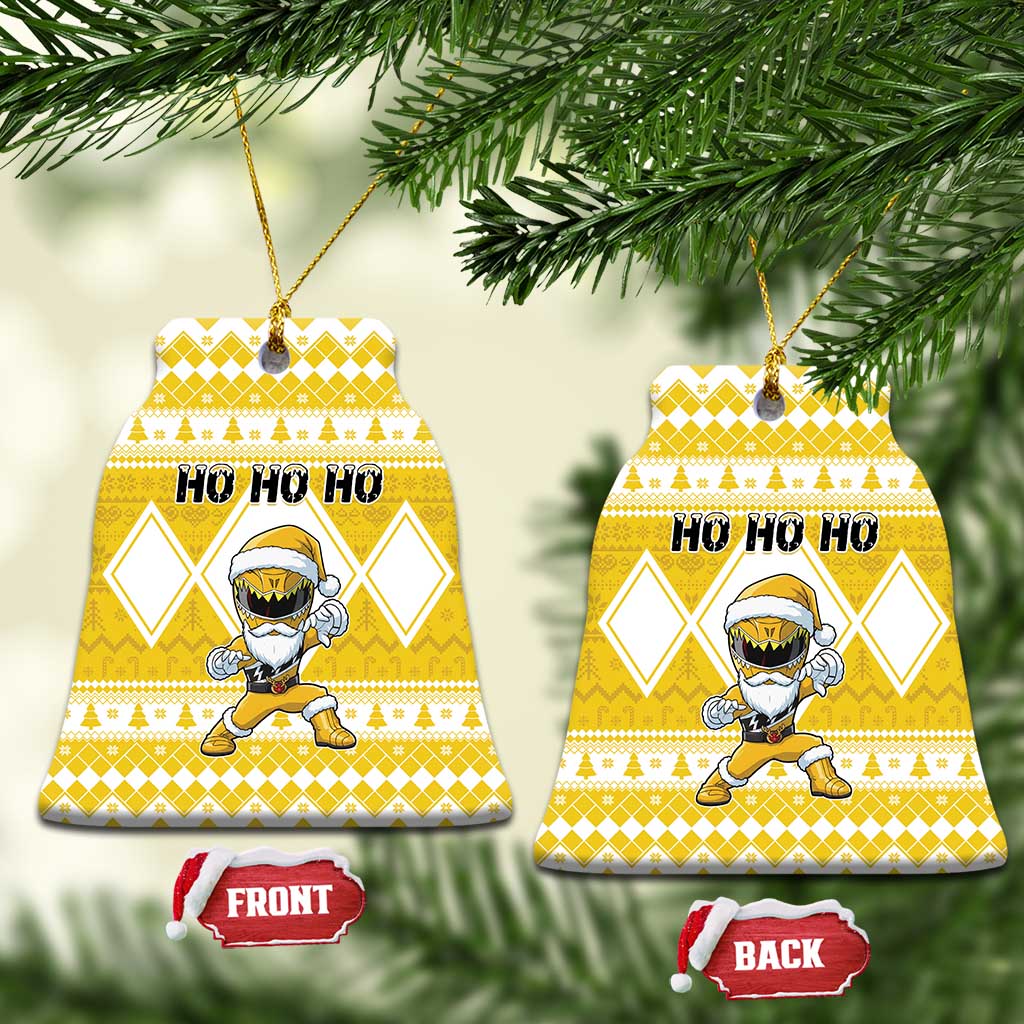 Power Yellow Ranger Santa Claus Ceramic Ornament Funny Christmas - Wonder Print Shop