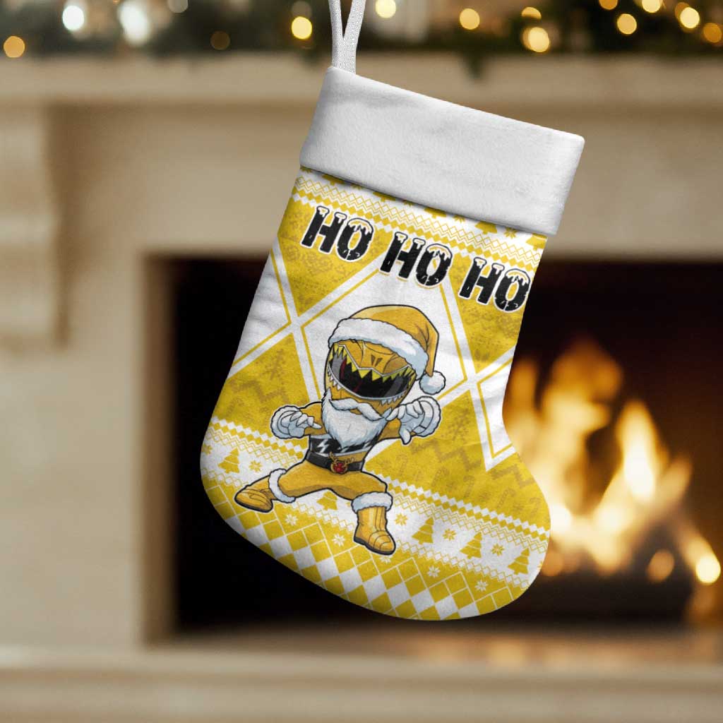 Power Yellow Ranger Santa Claus Christmas Stocking Funny Christmas - Wonder Print Shop