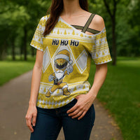 Personalized Power Yellow Ranger Santa Claus Cross Shoulder Shirt Funny Christmas - Wonder Print Shop