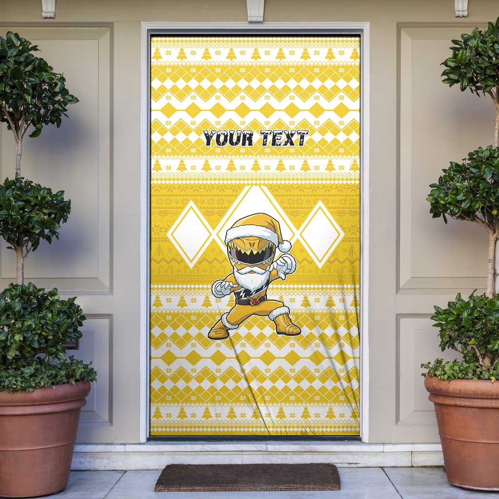 Personalized Power Yellow Ranger Santa Claus Door Cover Funny Christmas - Wonder Print Shop