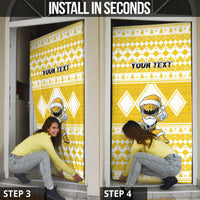Personalized Power Yellow Ranger Santa Claus Door Cover Funny Christmas - Wonder Print Shop