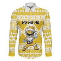 Personalized Power Yellow Ranger Santa Claus Family Matching Short Sleeve Bodycon Dress and Hawaiian Shirt Funny Christmas - Wonder Print Shop