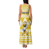 Personalized Power Yellow Ranger Santa Claus Family Matching Tank Maxi Dress and Hawaiian Shirt Funny Christmas - Wonder Print Shop
