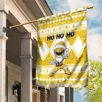 Power Yellow Ranger Santa Claus Garden Flag Funny Christmas - Wonder Print Shop