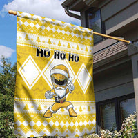 Power Yellow Ranger Santa Claus Garden Flag Funny Christmas - Wonder Print Shop