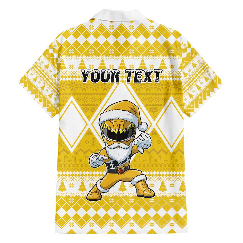 Personalized Power Yellow Ranger Santa Claus Hawaiian Shirt Funny Christmas - Wonder Print Shop