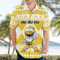 Personalized Power Yellow Ranger Santa Claus Hawaiian Shirt Funny Christmas - Wonder Print Shop