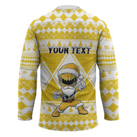 Personalized Power Yellow Ranger Santa Claus Hockey Jersey Funny Christmas - Wonder Print Shop