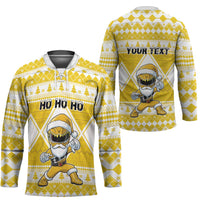 Personalized Power Yellow Ranger Santa Claus Hockey Jersey Funny Christmas - Wonder Print Shop
