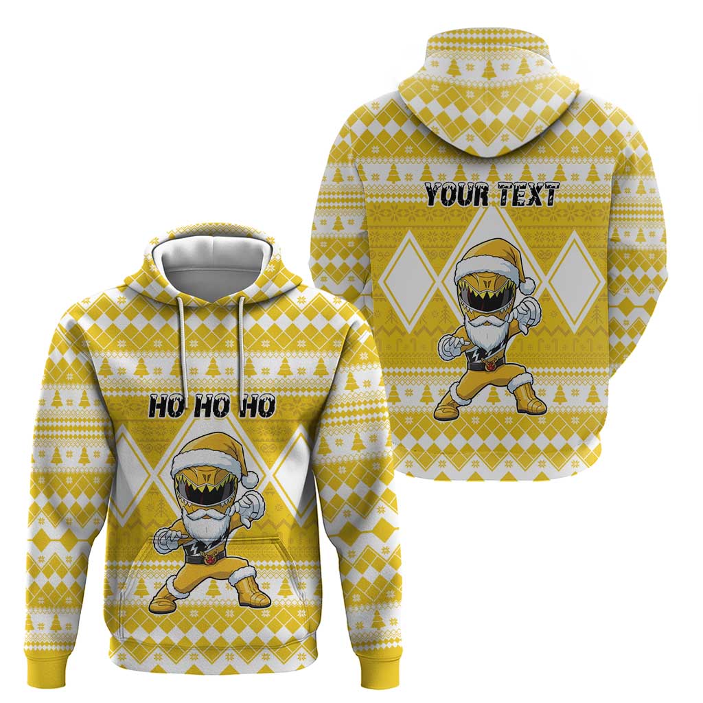 Personalized Power Yellow Ranger Santa Claus Hoodie Funny Christmas - Wonder Print Shop