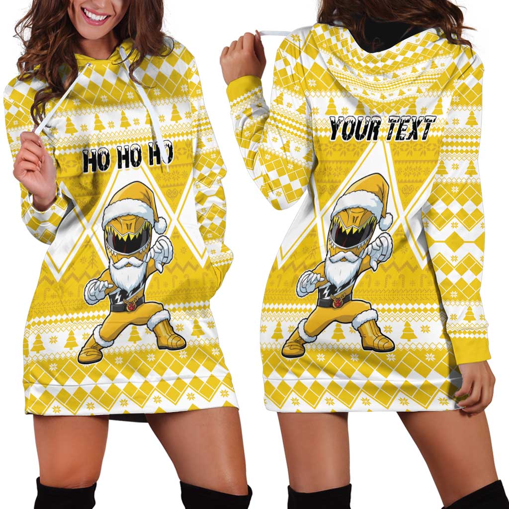 Personalized Power Yellow Ranger Santa Claus Hoodie Dress Funny Christmas - Wonder Print Shop