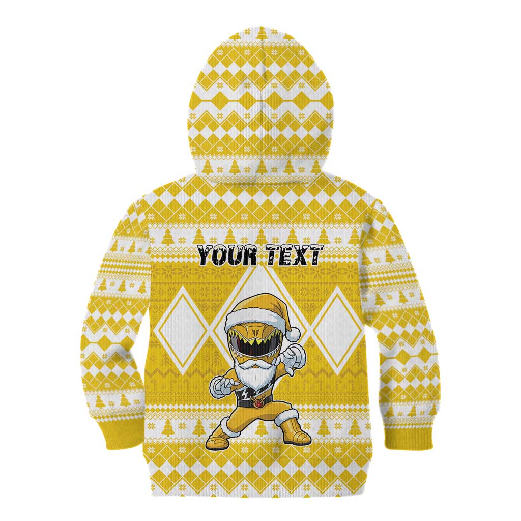 Personalized Power Yellow Ranger Santa Claus Kid Hoodie Funny Christmas - Wonder Print Shop