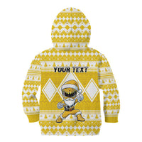 Personalized Power Yellow Ranger Santa Claus Kid Hoodie Funny Christmas - Wonder Print Shop