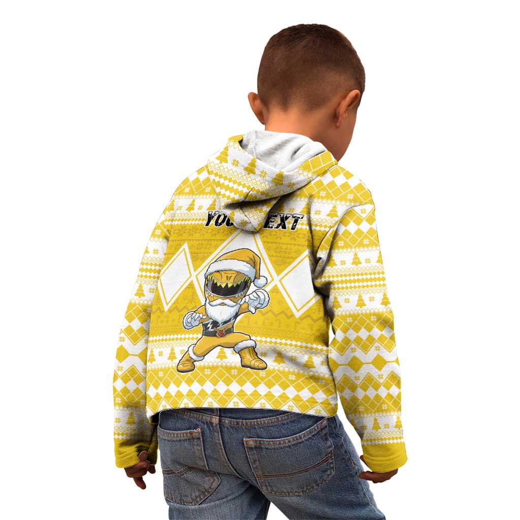 Personalized Power Yellow Ranger Santa Claus Kid Hoodie Funny Christmas - Wonder Print Shop