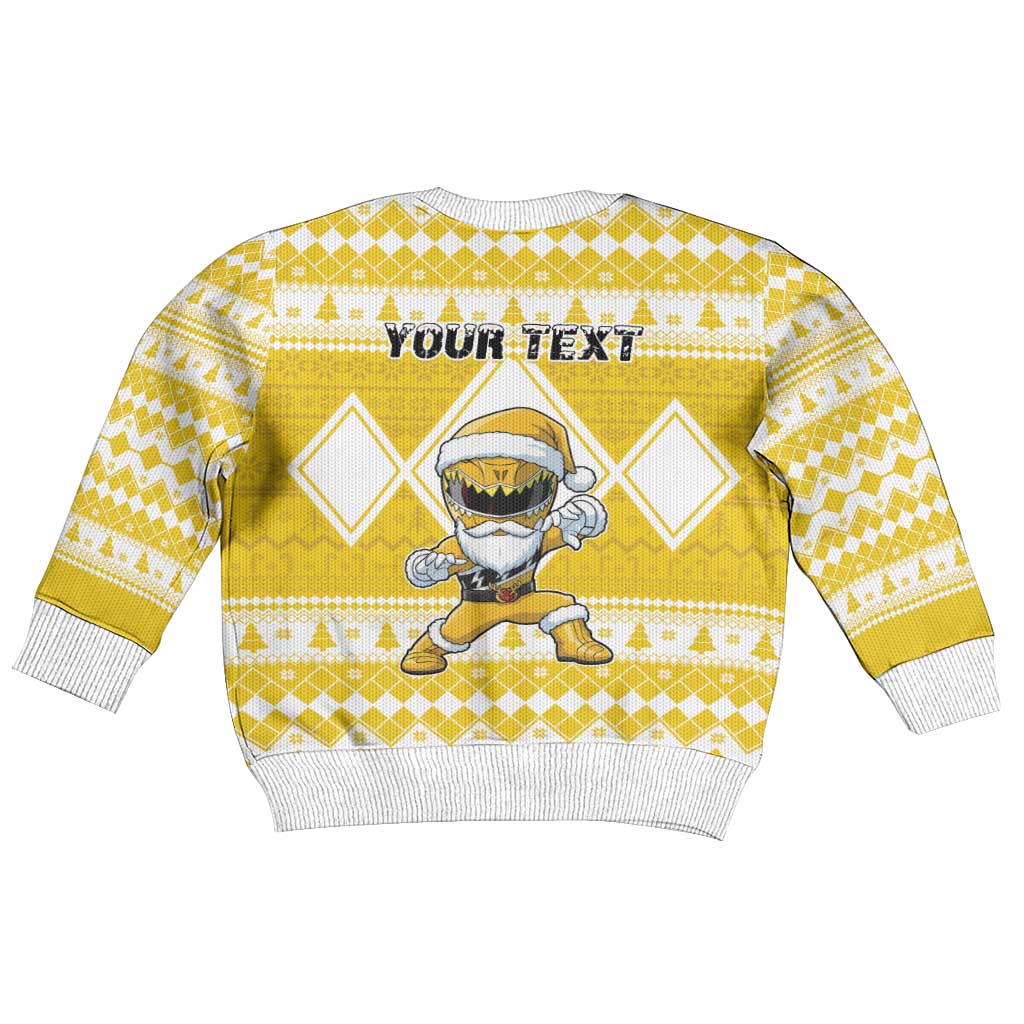Power Yellow Ranger Santa Claus Kid Ugly Christmas Sweater Funny Christmas - Wonder Print Shop