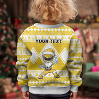 Power Yellow Ranger Santa Claus Kid Ugly Christmas Sweater Funny Christmas - Wonder Print Shop