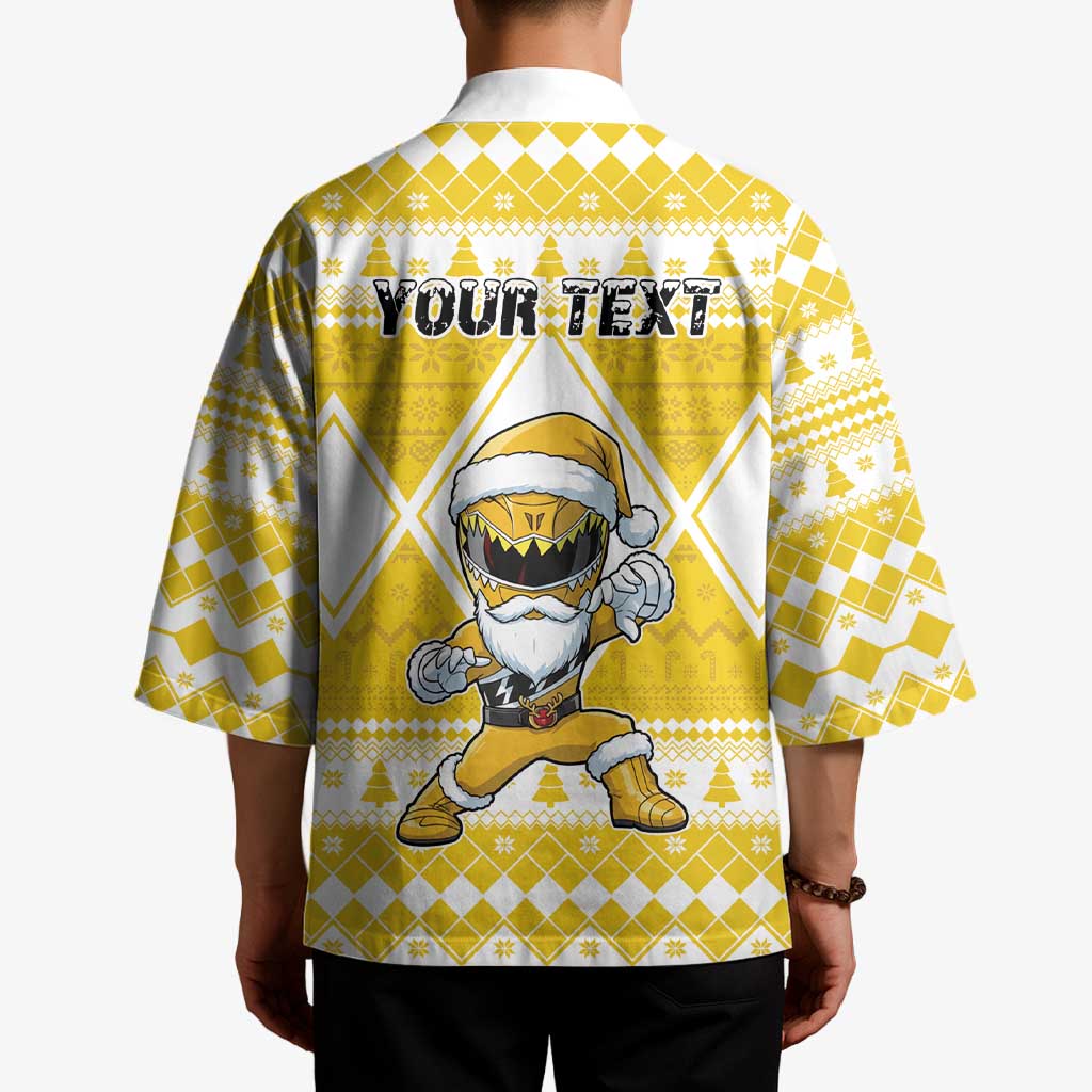 Personalized Power Yellow Ranger Santa Claus Kimono Funny Christmas - Wonder Print Shop