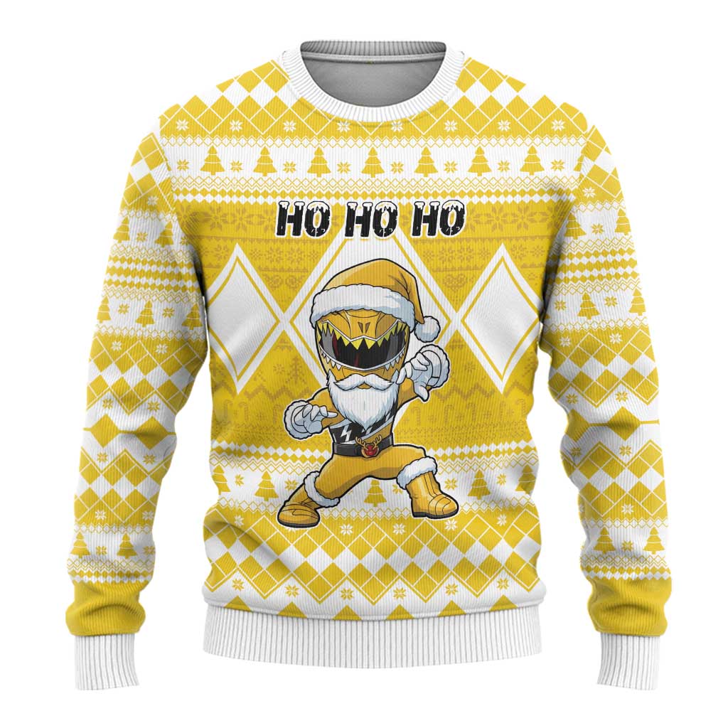 Power Yellow Ranger Santa Claus Ugly Christmas Sweater Funny Christmas - Wonder Print Shop