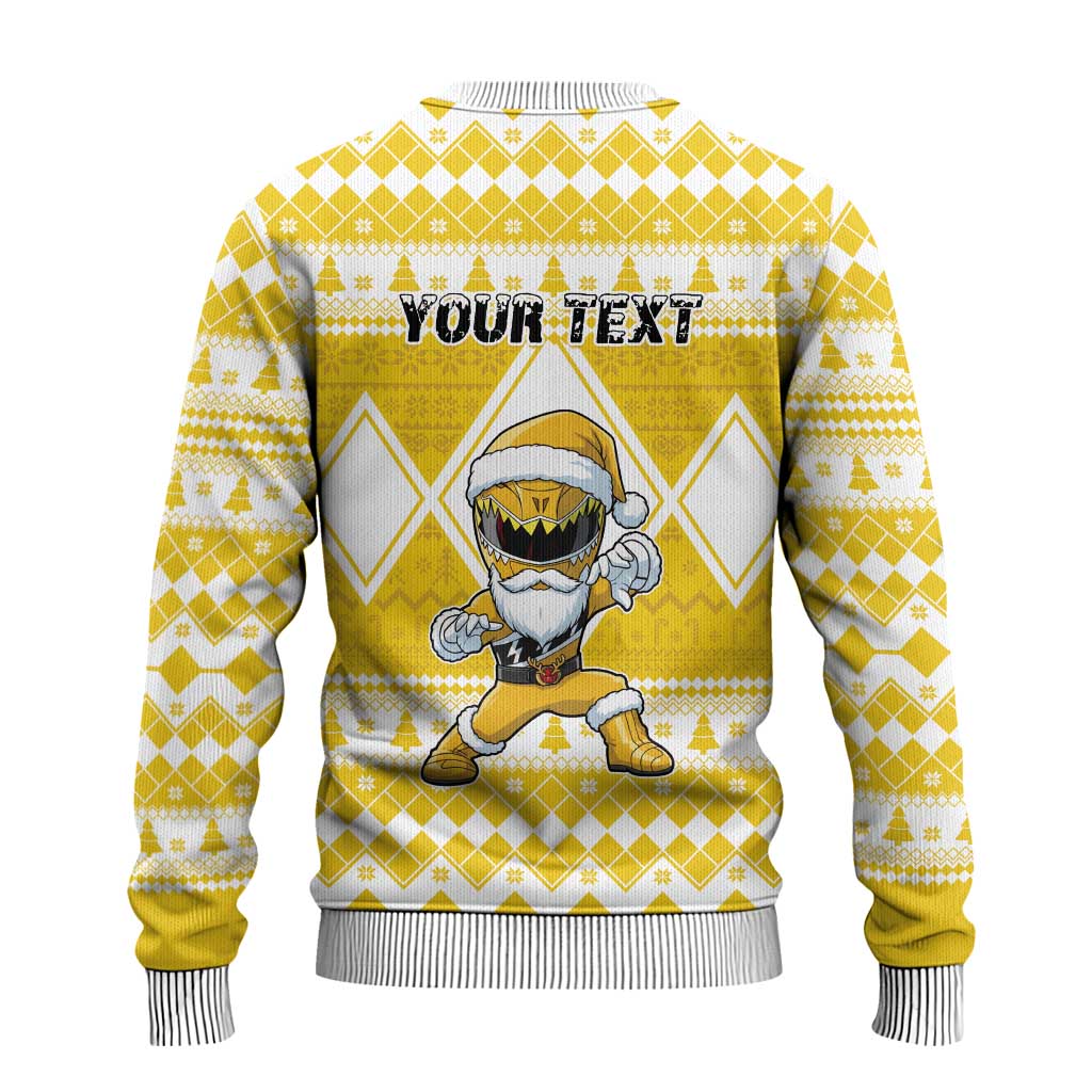 Power Yellow Ranger Santa Claus Ugly Christmas Sweater Funny Christmas - Wonder Print Shop