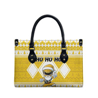 Power Yellow Ranger Santa Claus Leather Bag Funny Christmas - Wonder Print Shop