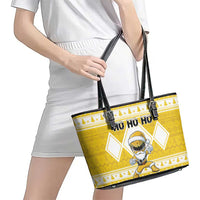 Power Yellow Ranger Santa Claus Leather Tote Bag Funny Christmas - Wonder Print Shop