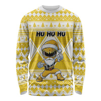 Personalized Power Yellow Ranger Santa Claus Long Sleeve Shirt Funny Christmas - Wonder Print Shop