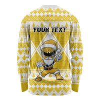 Personalized Power Yellow Ranger Santa Claus Long Sleeve Shirt Funny Christmas - Wonder Print Shop
