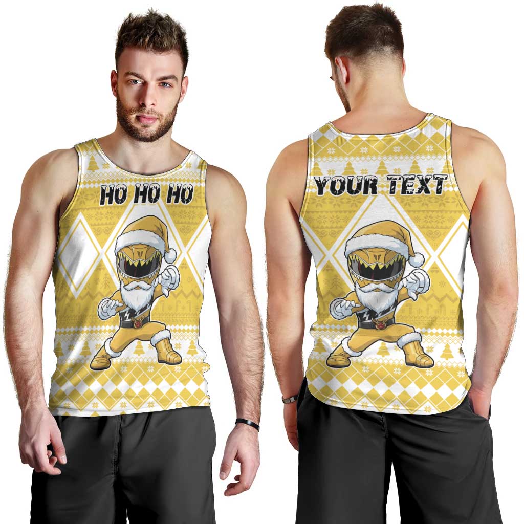 Personalized Power Yellow Ranger Santa Claus Men Tank Top Funny Christmas - Wonder Print Shop