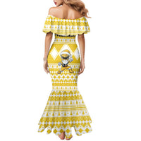 Personalized Power Yellow Ranger Santa Claus Mermaid Dress Funny Christmas - Wonder Print Shop