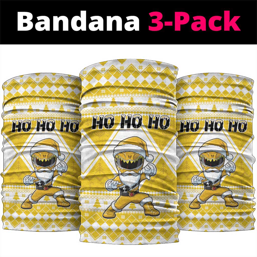 Power Yellow Ranger Santa Claus Neck Gaiter Funny Christmas - Wonder Print Shop