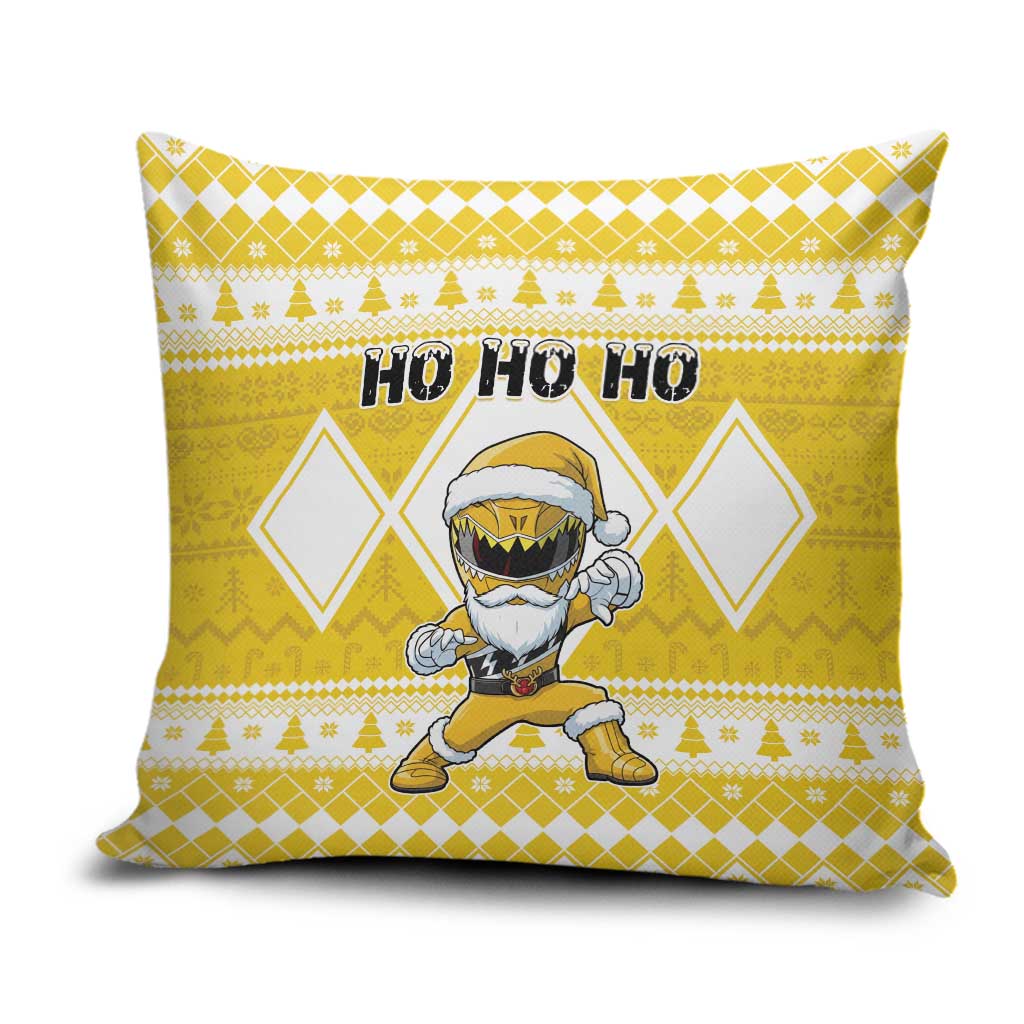 Power Yellow Ranger Santa Claus Pillow Cover Funny Christmas - Wonder Print Shop
