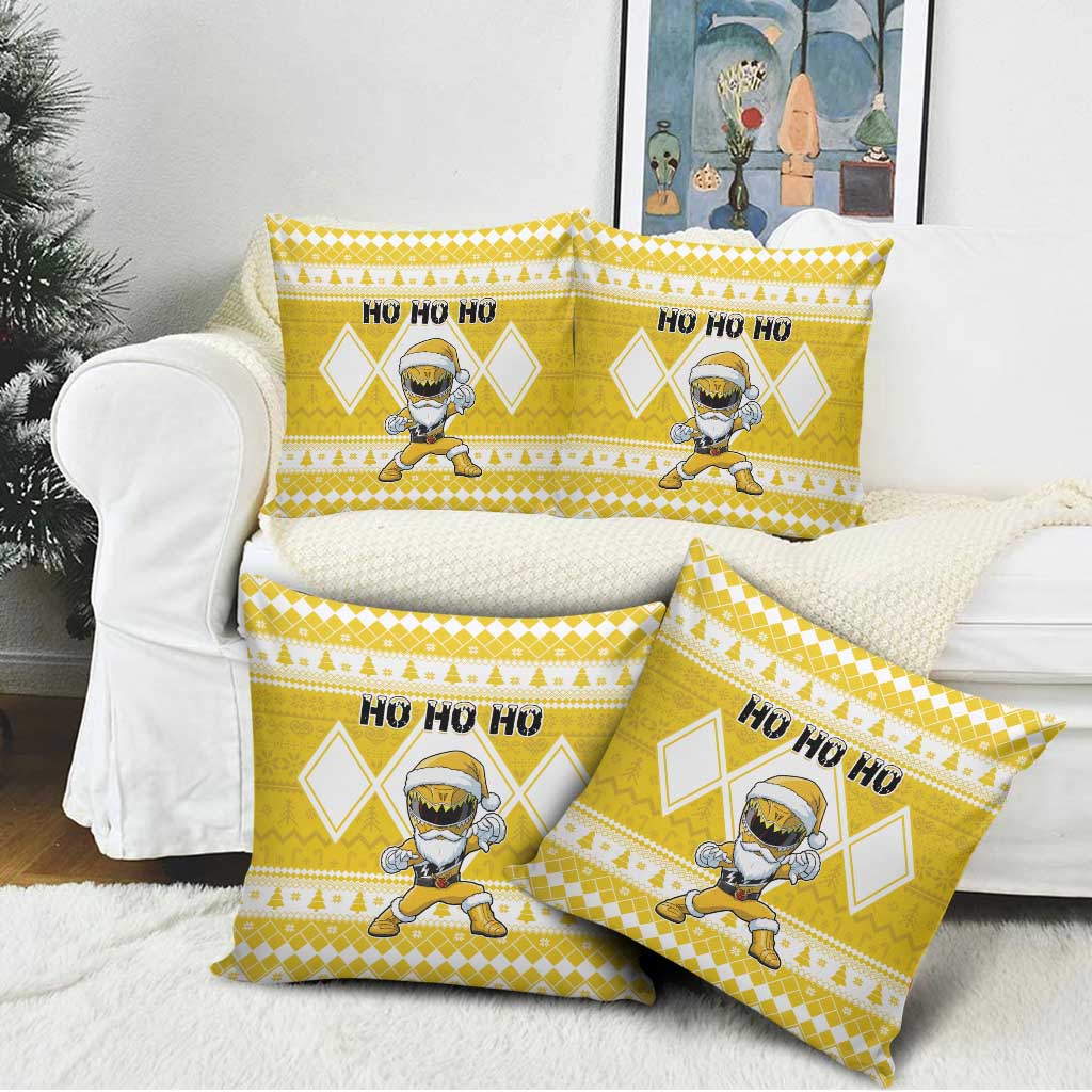 Power Yellow Ranger Santa Claus Pillow Cover Funny Christmas - Wonder Print Shop