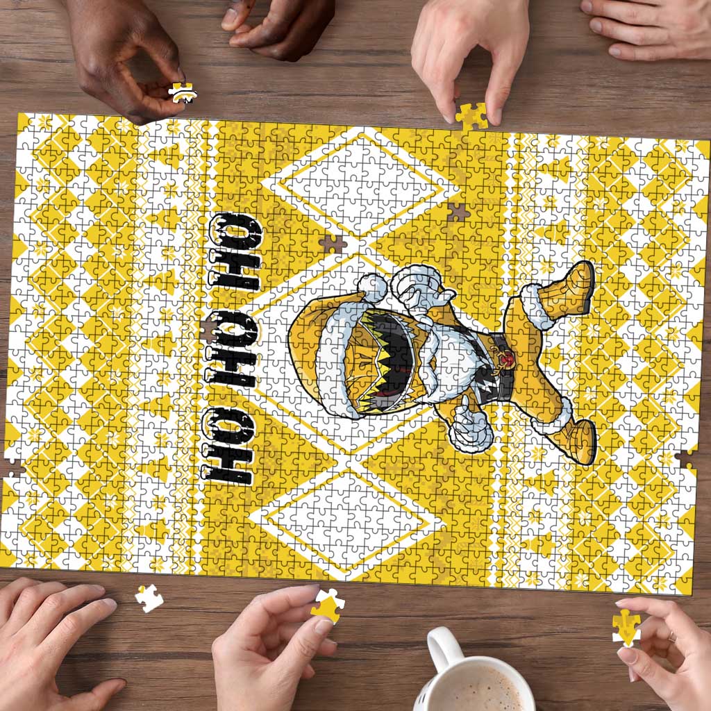 Power Yellow Ranger Santa Claus Puzzle Funny Christmas - Wonder Print Shop