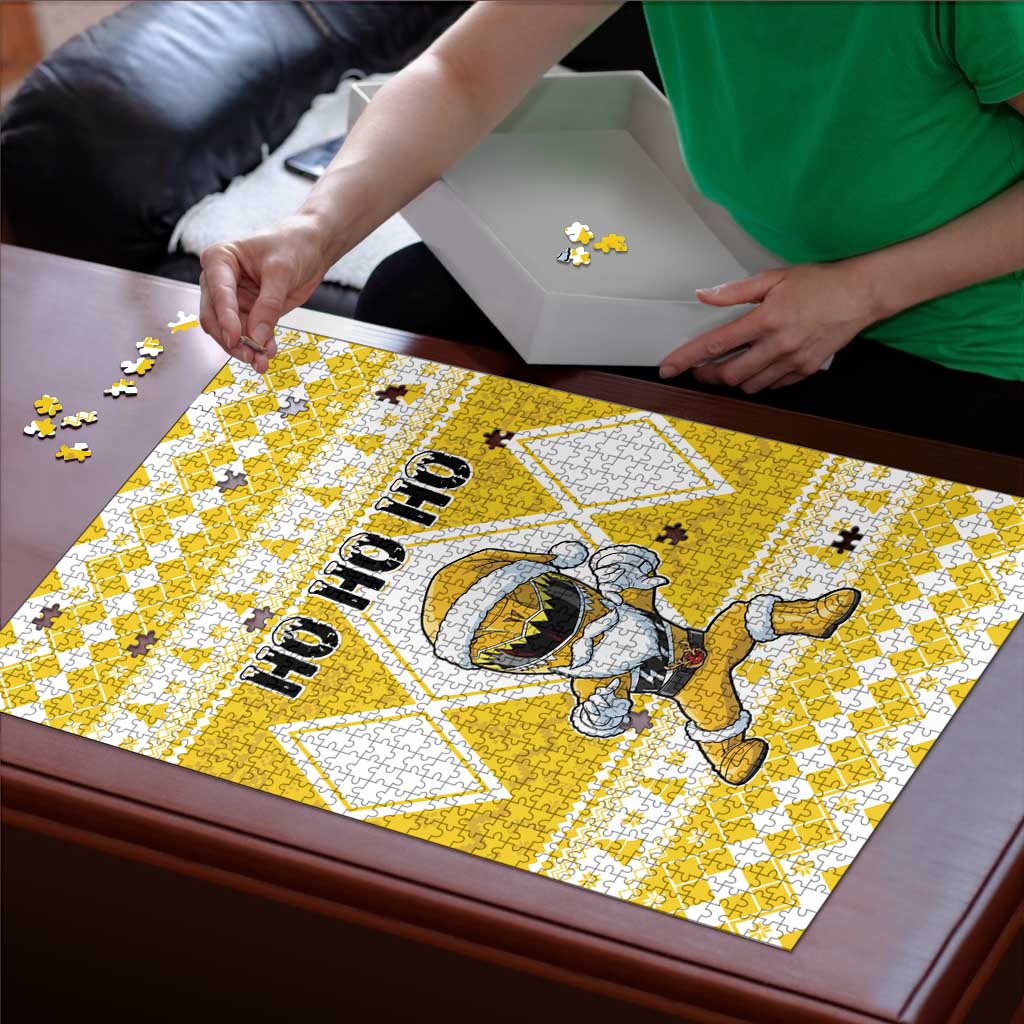 Power Yellow Ranger Santa Claus Puzzle Funny Christmas - Wonder Print Shop