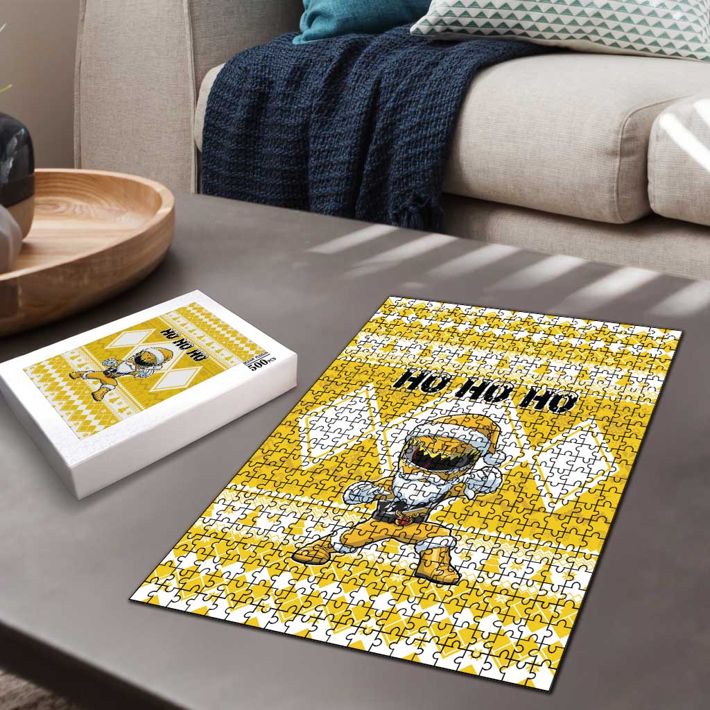 Power Yellow Ranger Santa Claus Puzzle Funny Christmas - Wonder Print Shop