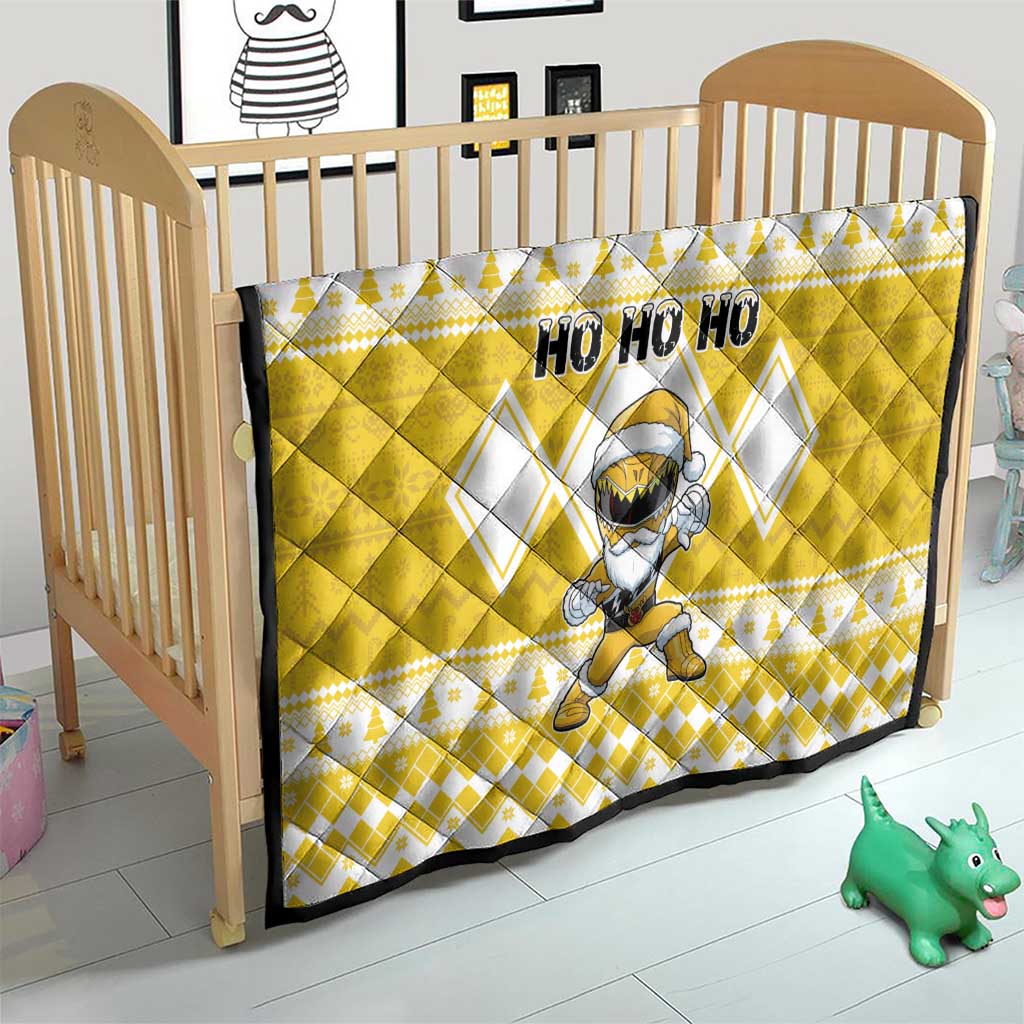 Power Yellow Ranger Santa Claus Quilt Funny Christmas - Wonder Print Shop