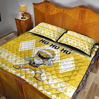 Power Yellow Ranger Santa Claus Quilt Bed Set Funny Christmas - Wonder Print Shop