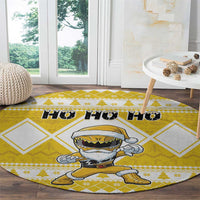 Power Yellow Ranger Santa Claus Round Carpet Funny Christmas - Wonder Print Shop
