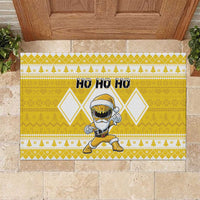 Power Yellow Ranger Santa Claus Rubber Doormat Funny Christmas - Wonder Print Shop