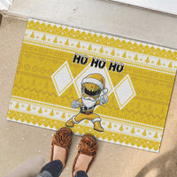 Power Yellow Ranger Santa Claus Rubber Doormat Funny Christmas - Wonder Print Shop