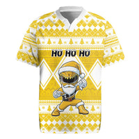 Personalized Power Yellow Ranger Santa Claus Rugby Jersey Funny Christmas - Wonder Print Shop