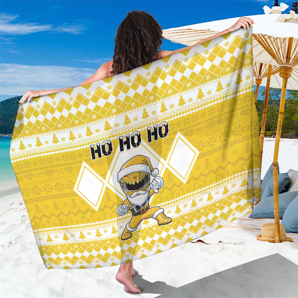 Power Yellow Ranger Santa Claus Sarong Funny Christmas - Wonder Print Shop